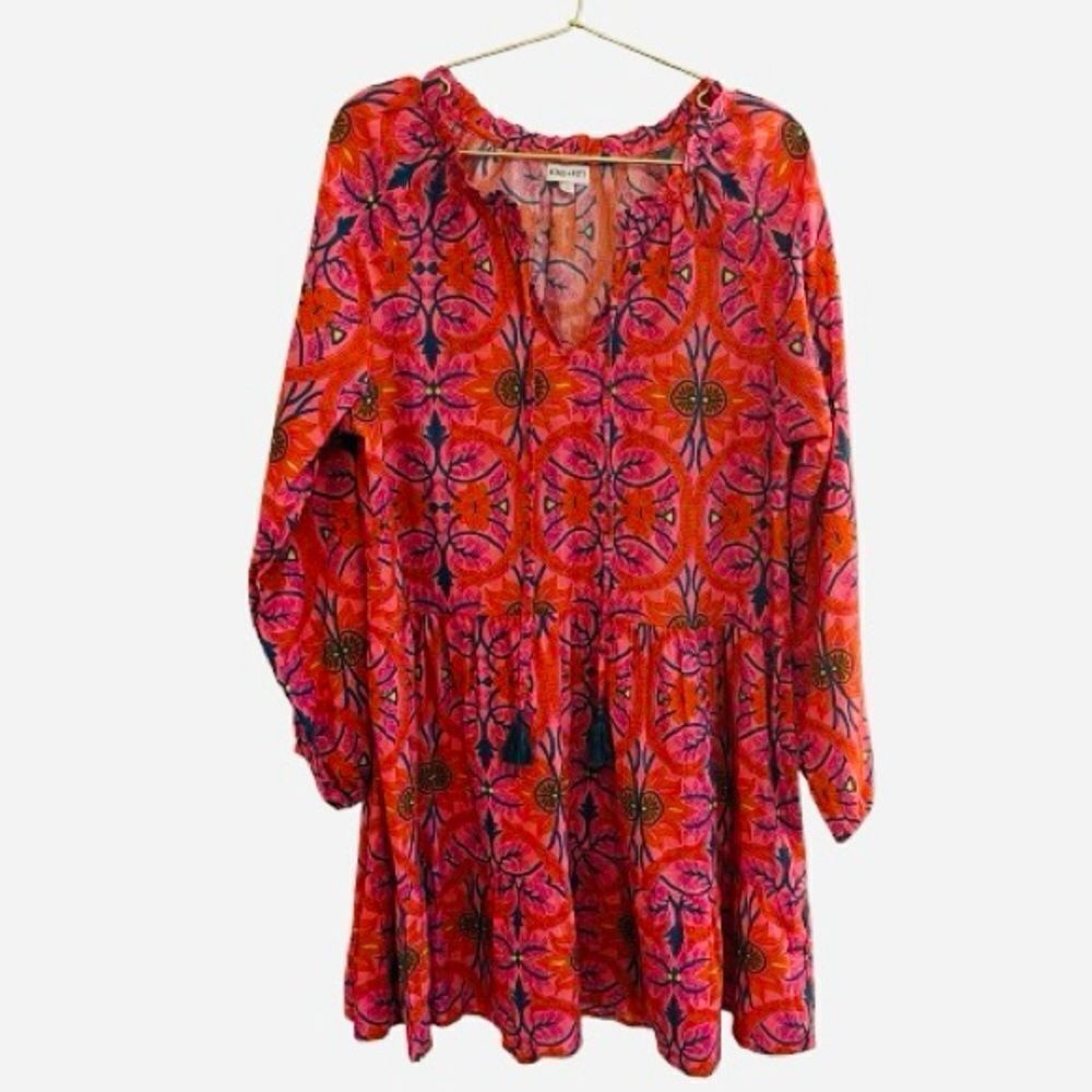 King + Pitt Bohemian Tiered Sundress with Bishop Sleeves
